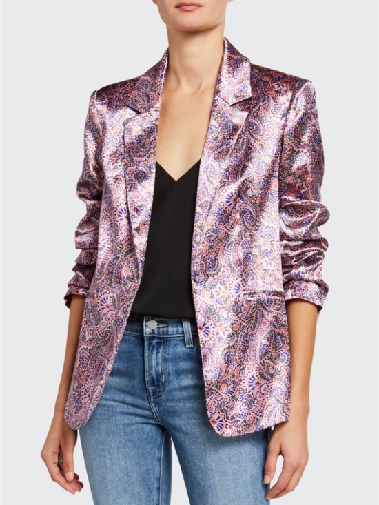 cinq a sept Jackets & Blazers - Cinq a Sept Estelle  Pink and Purple Paisley Satin Blazer size 4